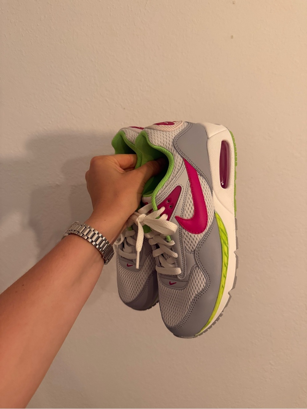 Nike Air Max White Pink Neon Green Sneakers